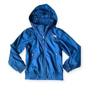 The North Face Blue Girls Kids Hooded Jacket Zip Up Windbreaker Size Small 7/8